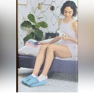 HoMedics Sole Soother Ultra Plush Fabric Vibration Blue Foot Massager NEW